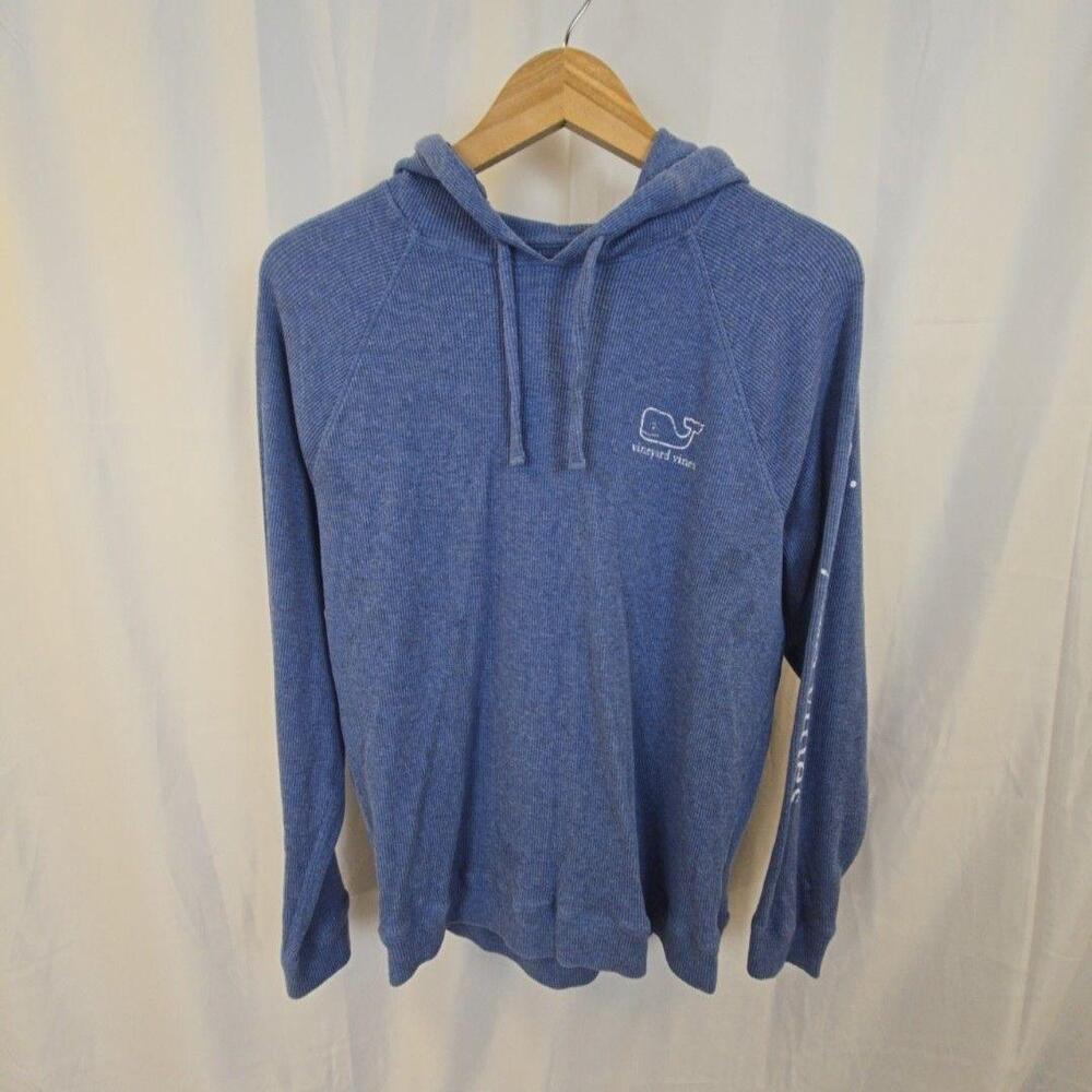 Vineyard Vines Hoodie Mens Medium Blue Whale Logo Pullover Knit Sweatshirt